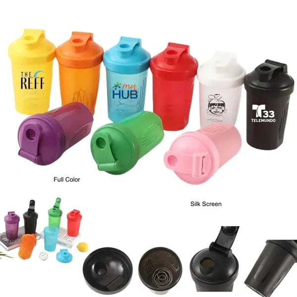 13.5 oz Shaker Bottle with Stainless Steel Whisk Ball
