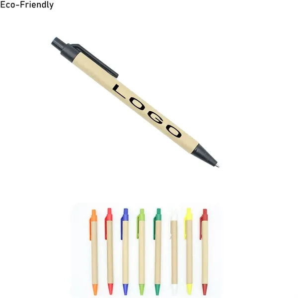 Eco Friendly ABS Kraft Paper Click Action Ballpoint Pen