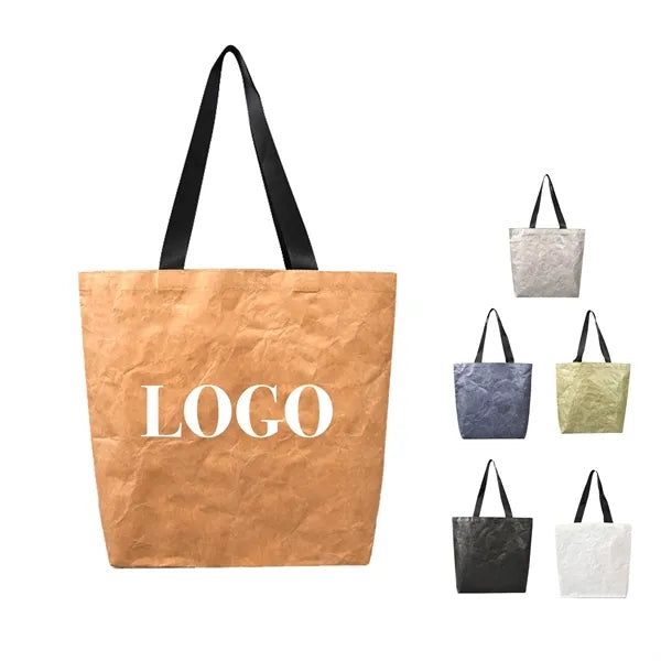 Water Resistant Washable Paper Tote Bag 16 1/2"x15"x4"