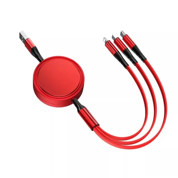 Retractable 3 in 1 USB Cable with Logo Custom
