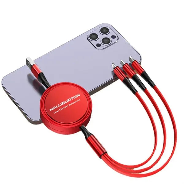 Retractable 3 in 1 USB Cable with Logo Custom