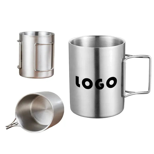 Stainless Seel Double Layer Foldable Outdoor Camping Cup