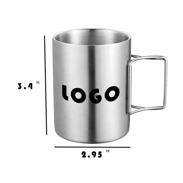 Stainless Seel Double Layer Foldable Outdoor Camping Cup