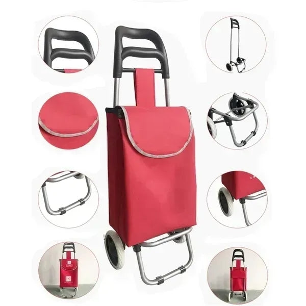 Foldable Shopping Grocery Cart - Convenient Portable Carrier