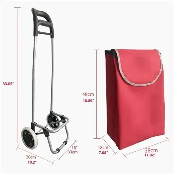Foldable Shopping Grocery Cart - Convenient Portable Carrier