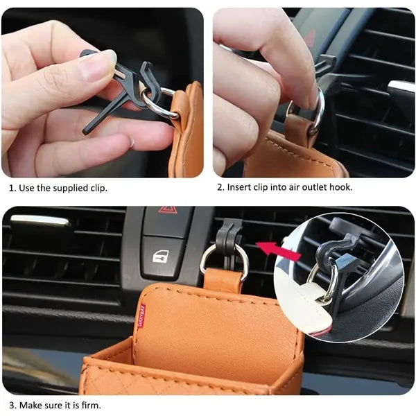 Air Vent Organizer Phone Holder Car Storage Pouch Bag Box