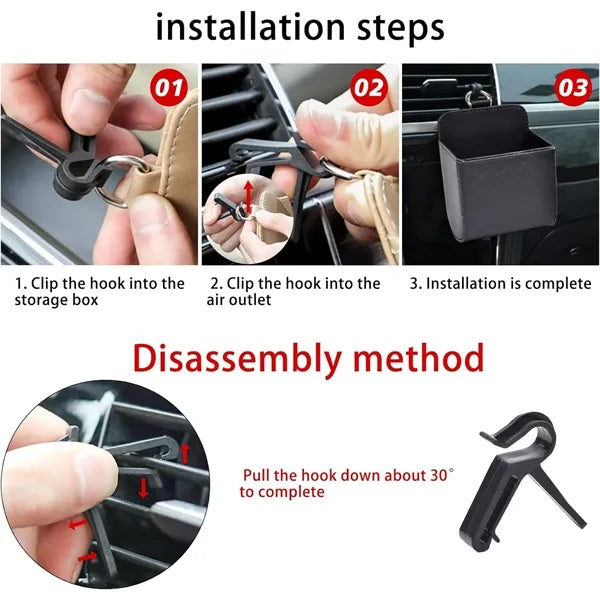 Air Vent Organizer Phone Holder Car Storage Pouch Bag Box