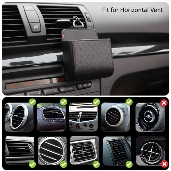 Air Vent Organizer Phone Holder Car Storage Pouch Bag Box
