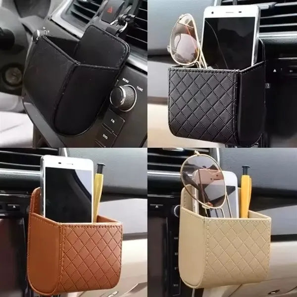 Air Vent Organizer Phone Holder Car Storage Pouch Bag Box