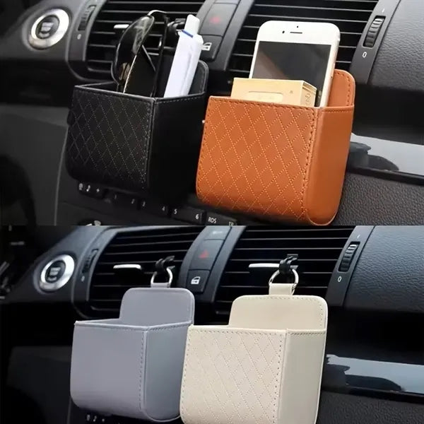 Air Vent Organizer Phone Holder Car Storage Pouch Bag Box