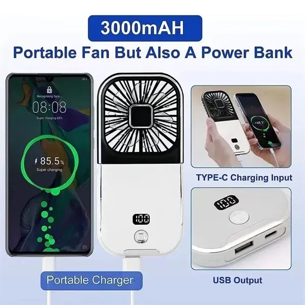 Mini Portable Handheld Fan - Multifunctional Cooling Device