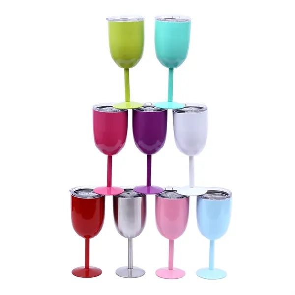 10 OZ Stainless Steel Wineglasses