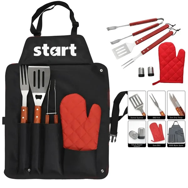 7-Piece BBQ Apron & Tool Set