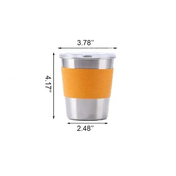 12oz Stainless Steel Cup Heat-Insulated Spill-Proof Le