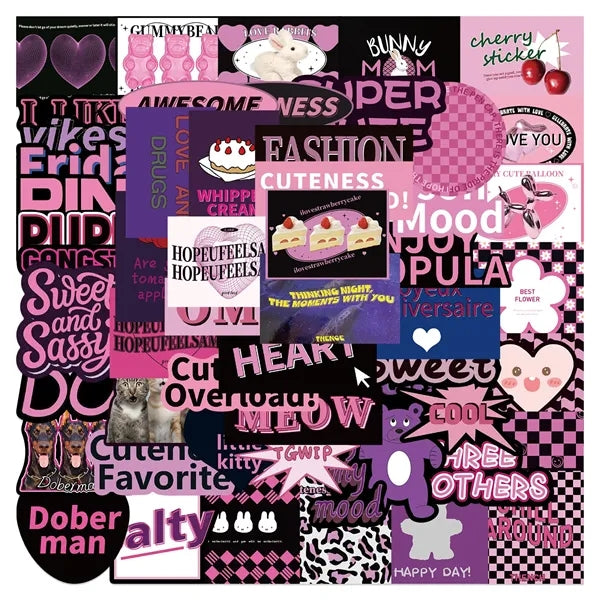 50Pcs Beautiful Cute Laptop Sticker