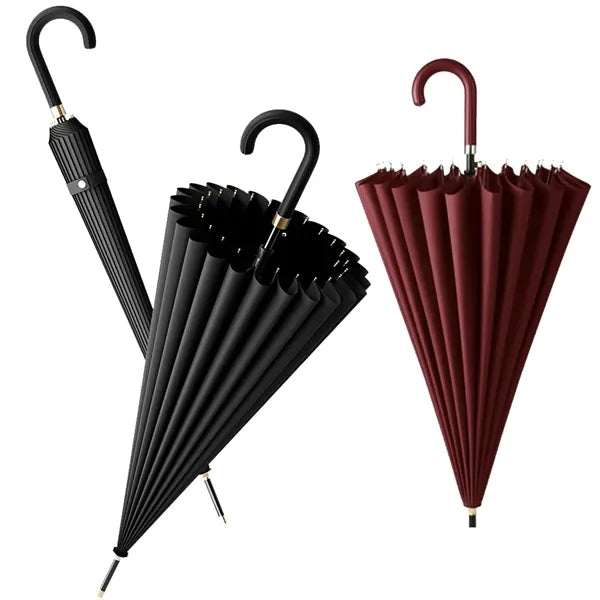 24 Ribs Bone Large Business Golf Umbrella With Pu Handle