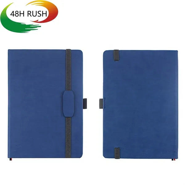 Business PU Soft Leather A5 Notepad w/ Strap and Pen Set