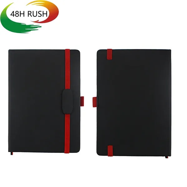 Business PU Soft Leather A5 Notepad w/ Strap and Pen Set
