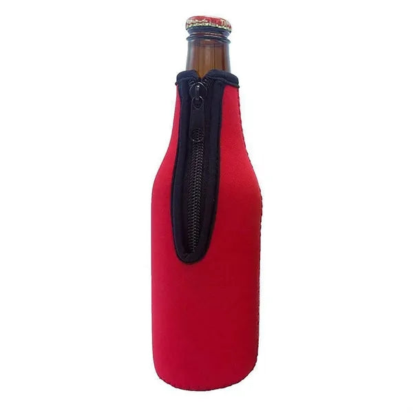 Neoprene Zippered Beer Bottle Sleeve 12 Oz
