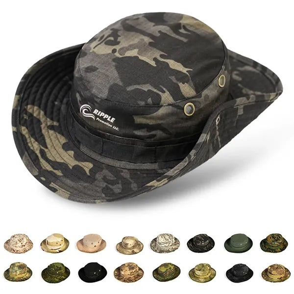 Summer Camo Outdoor Fishing Sun Hat with Adjustable Strap