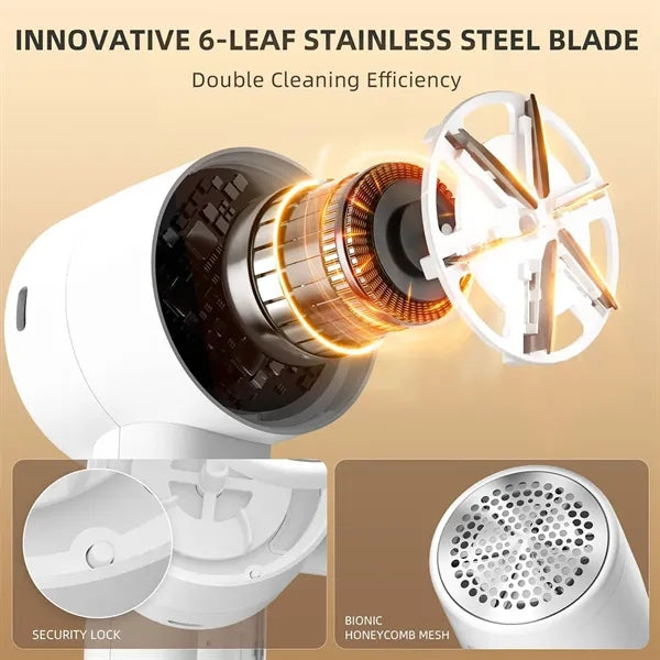 Rechargeable Fabric Shaver 6-blade 3-speed with LED Display