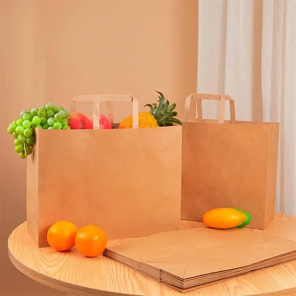 Large Kraft Paper Shopping Grocery Bags with Handles