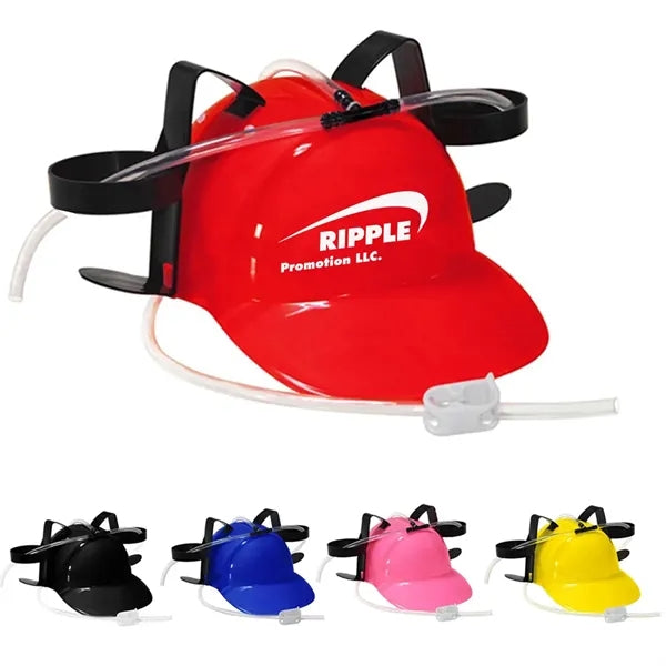 Party Fun Hat for Beer Soda Drinking Helmet with Straw