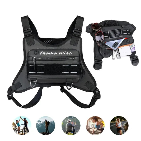 Front Water Resistant Sport Chest Bag with Adjustable Straps