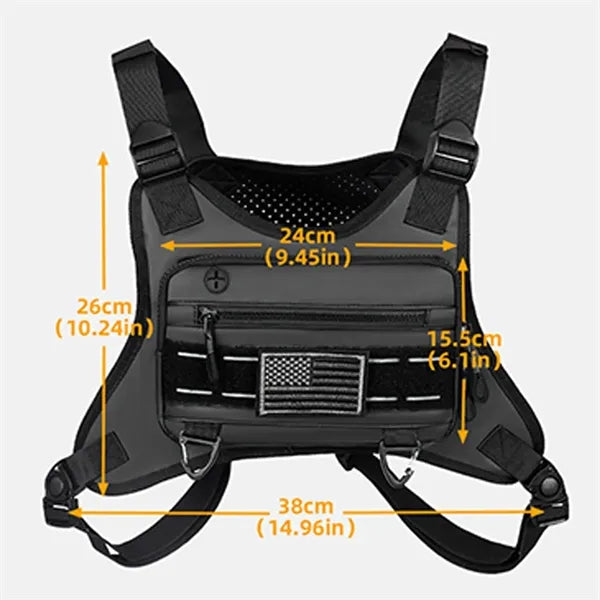 Front Water Resistant Sport Chest Bag with Adjustable Straps