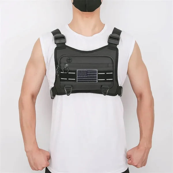 Front Water Resistant Sport Chest Bag with Adjustable Straps