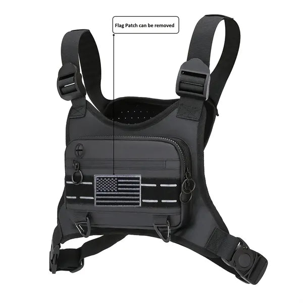 Front Water Resistant Sport Chest Bag with Adjustable Straps