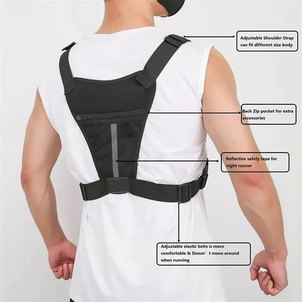 Front Water Resistant Sport Chest Bag with Adjustable Straps