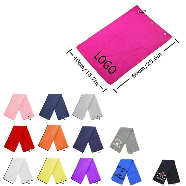 Tri-Fold 16 X 23 In Microfiber Fabric Golf Towels