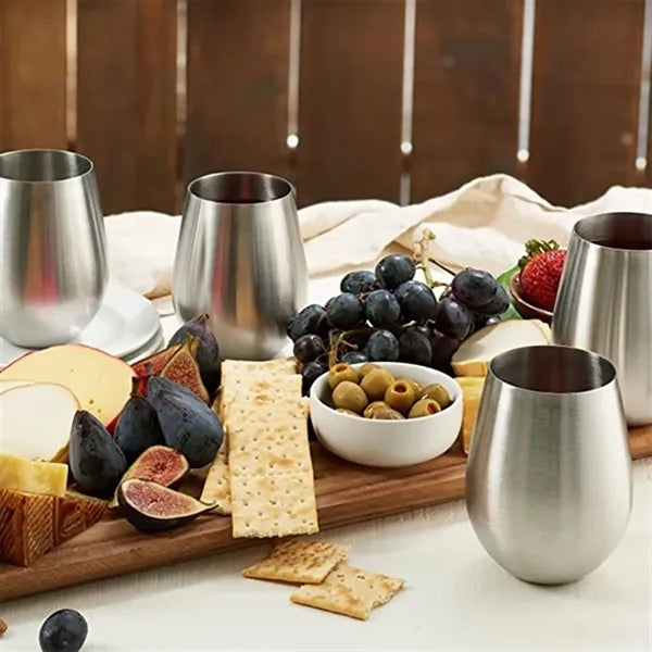 18oz. Stainless Steel Wine Glass Home Kitchen Bar Drink Cups