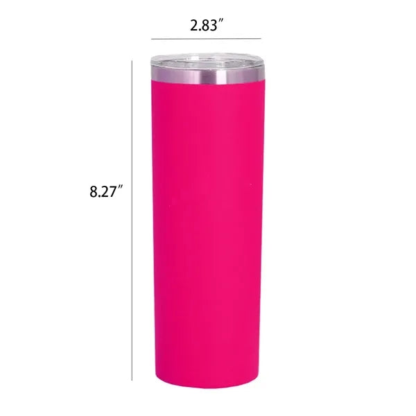 20oz. Stainless Steel Insulated Skinny Tumbler With Straws