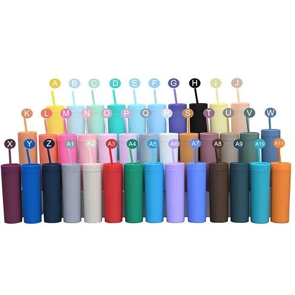 16oz Candy Color Frosted Sports Straw Cup