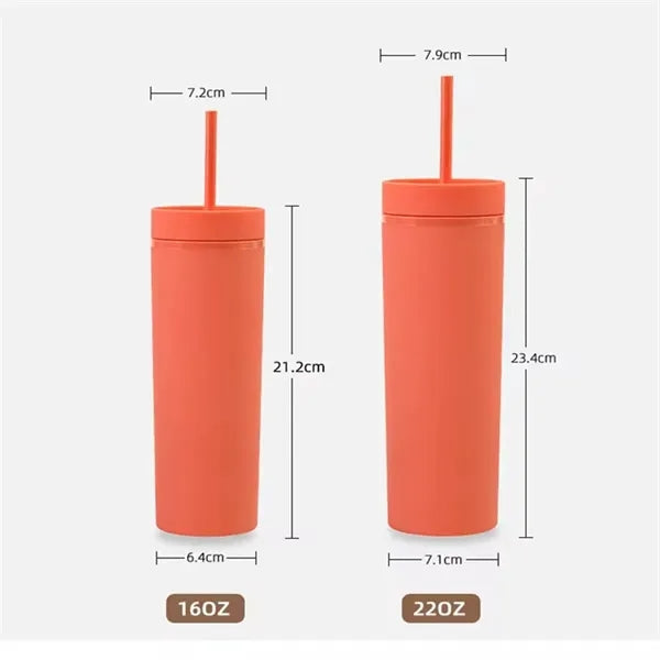 16oz Candy Color Frosted Sports Straw Cup