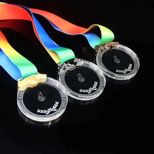 Crystal Award Medals with Custom Ribbon Engravi