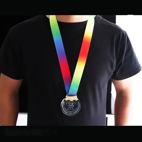 Crystal Award Medals with Custom Ribbon Engravi