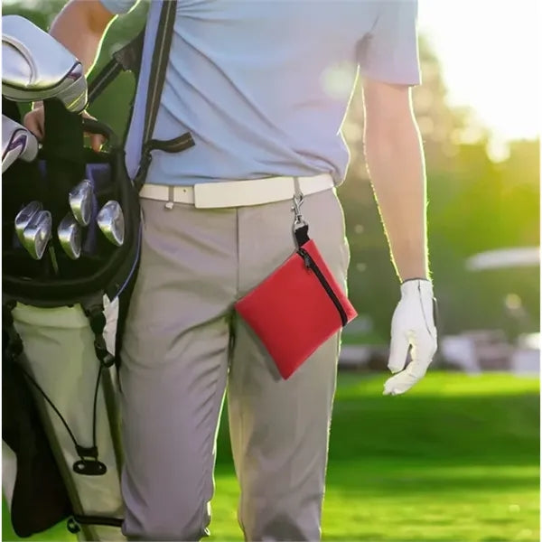 Zippered Golf Ball Pouch w/ Carabiner