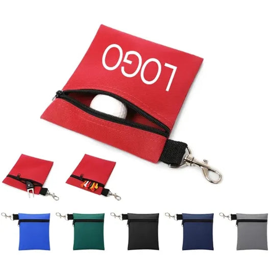 Zippered Golf Ball Pouch w/ Carabiner