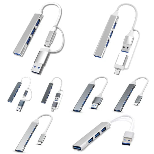 Aluminum Multi-usb 4 Port USB Hub Adapter Splitter