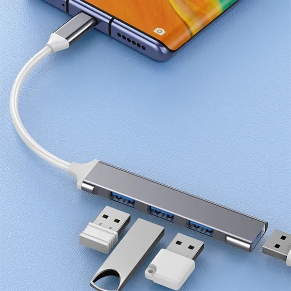 Aluminum Multi-usb 4 Port USB Hub Adapter Splitter