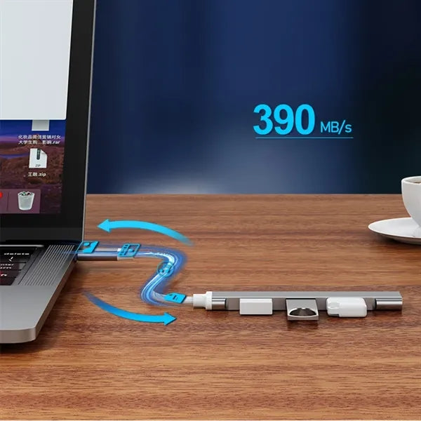 Aluminum Multi-usb 4 Port USB Hub Adapter Splitter