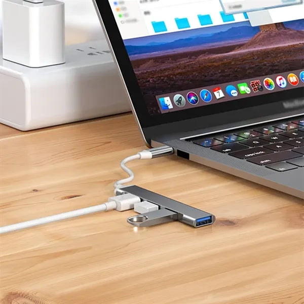 Aluminum Multi-usb 4 Port USB Hub Adapter Splitter