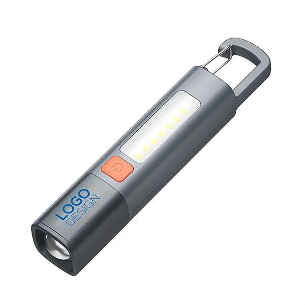 Rechargeable Bright LED Flashlight with Cob Work Light