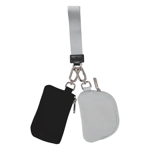 Mini Zip Around Dual Pouch Portable Wristlet/Wallet