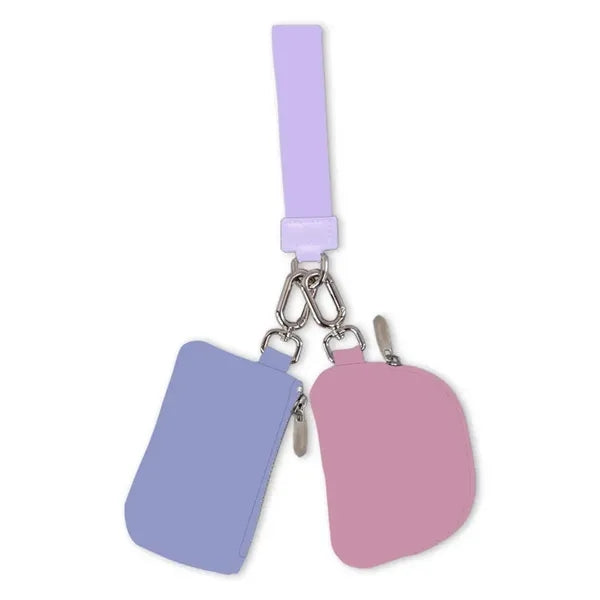 Mini Zip Around Dual Pouch Portable Wristlet/Wallet