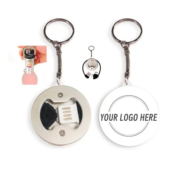 3 in 1 Charing Cable Keychain With Beer Opener