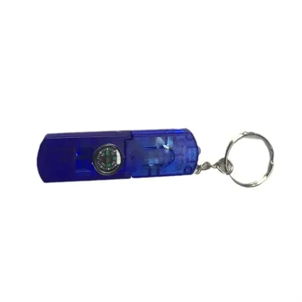 3 in 1, Whistle / Compass / Flash Light Key Chain